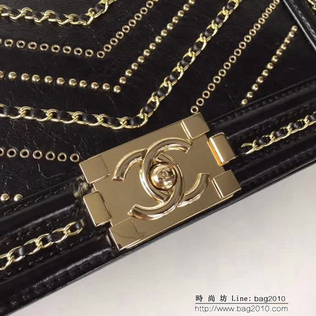 香奈兒CHANELCHANE2018FW款皺紋小牛皮單肩斜挎鏈條包 DSC2026
